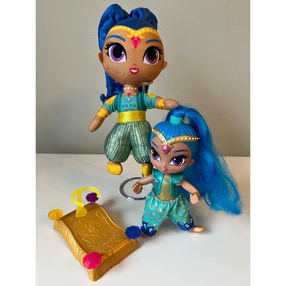 Shimmer and Shine Floating Genie Magic Carpet & Plush Soft Doll Toy Shoes Lot - Picture 2 of 14